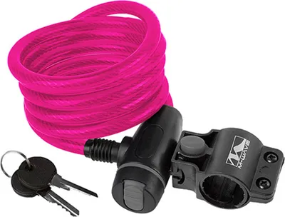 Produktbild von M-Wave SpiralMasterLock Kabelschloss CLIP-ON-Halter L 180cm Ø 10mm pink
