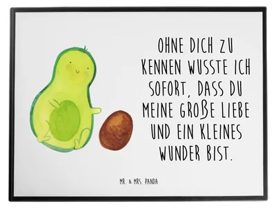 Produktbild von Mr. & Mrs. Panda schreibtischunterlage Avocado Kern rollt - Weiß - Geschenk, Schreibunterlage, Wunder, schreibtischunterlagen, Baby, Tischunterlage, Liebe, Geburtstag