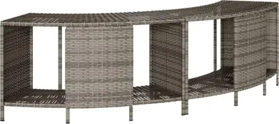 Produktbild von vidaXL Outdoor-Regale für Whirlpool 2 Stk. Grau Poly Rattan
