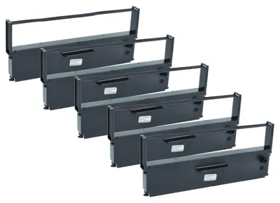 Produktbild von vhbw 5x Farbband Schriftband kompatibel mit Epson M 930, IT-U 375, ERC 31, IT-U 925, 930, M 26 SA, IT-U 950 Nadeldrucker, Bondrucker - Schwarz