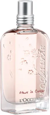 A bottle of L'Occitane Cherry Blossom Eau de Toilette.