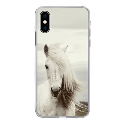 Produktbild von MuchoWow® Handyhülle Schutzhülle Hülle für iPhone X Pferd - Strand - Mähne Silikon Softcase Handy Hülle - Handyhülle
