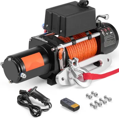 Produktbild von Elektrische Seilwinde 12V DC - 4536 kg - Motorwinde - 12-strängig - Hochleistungs-Elektrowinde - für Bau und Landwirtschaft