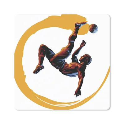 Produktbild von MuchoWow® Mauspad Mousepad Illustration eines Fußballers, der einen Fallrückzieher macht - Jungen - Mädchen - Kinder 30x30 cm - Mousepads - Maus Mat - Pad - Mausunterlage - Gaming