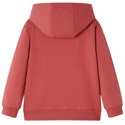 Image de vidaXL Sweat à capuche enfant rouge foncé 128