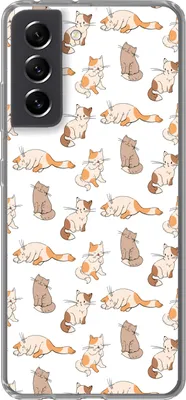 Produktbild von MuchoWow® Handyhülle Schutzhülle Hülle für Telefoonhoesje Samsung Galaxy S21 FE Muster - Katze - Kätzchen - Jungen - Mädchen - Kinder - Kinder Silikon Softcase Handy Hülle - Mobiltelefonhülle