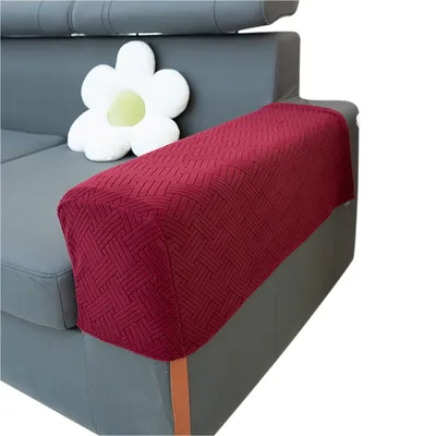 Produktbild von 2 Stück Elastische Armlehnenbezüge für Sofa, Sessel, Couch Armlehnenschoner, Rot