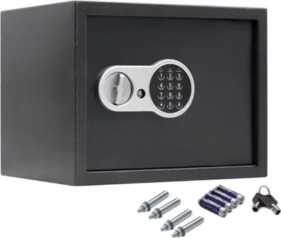 Immagine prodotto di Cassaforte con serratura a combinazione elettronica e chiave di emergenza - 16 L, 35 x 25 x 25 cm