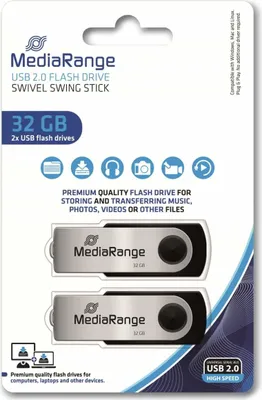Immagine prodotto di Chiavetta USB MediaRange 32GB USB 2.0 Flexi confezione da 2 pezzi