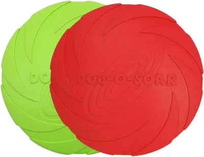Produktbild von Vivifying Hundefrisbee aus Kautschuk, 2 Stück 18cm, Grün/Rot