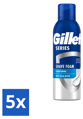Produktbild von 5 x Gillette Series Scheerschaum mit Kakaobutter - 250 ml - Vorteilspackung - 5 Stücke