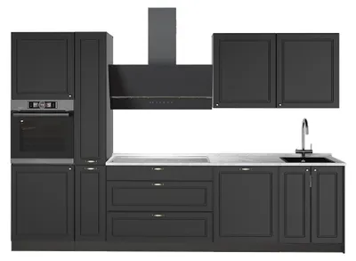 Produktbild von Küchenzeile Vicco Fame-Line Anthrazit-Gold Landhaus/Anthrazit 310 cm, AP Marmor, Model 64251