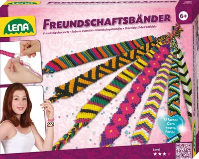 Immagine prodotto di Amicizia creativa, 13 colori e numerosi perline, bottoni. Adatto a bambini dai 6 anni in su. Set per la creazione di gioielli con istruzioni per intrecciare braccialetti