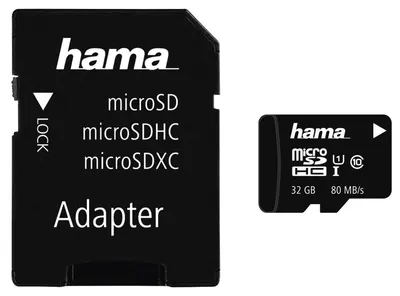 Obrázek produktu pro Paměťová karta Hama microSDHC 32GB Class 10 + adaptér