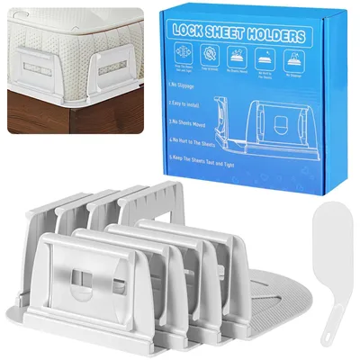 Image de Supports pour draps avec bandes de fermeture - Lot de 4 clips durables
