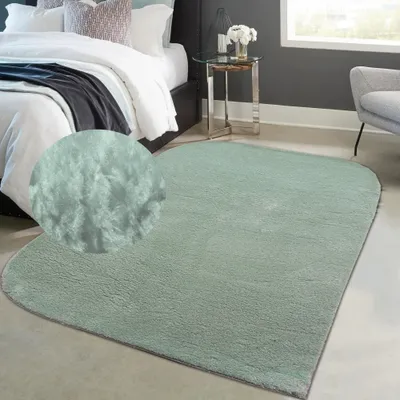 Image de Tapis design antidérapant aux coins arrondis, vert, dimensions : 160 x 230 cm
