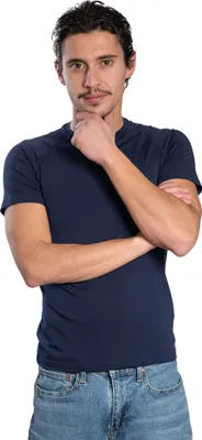 Zdjęcie produktu dla Męska koszulka z elastycznej bawełny – krój slim fit, raglanowe rękawy, krótki rękaw, okrągły dekolt, rozmiary S–XXL