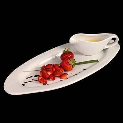 Erdbeer-Gourmetset 2-tlg., Porzellan, weiß, 39,5x15,5x6,5 cm