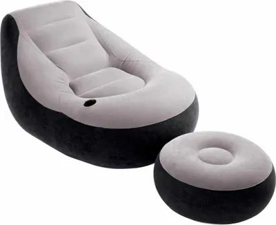 Produktbild von Intex Aufblasbarer Sessel Ultra Lounge Set Mit Hocker Becherhalter Grau