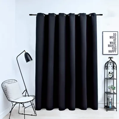Zdjęcie produktu dla Vidaxl Vorhang Blackout mit Metallringen 290x245 cm Schwarz
