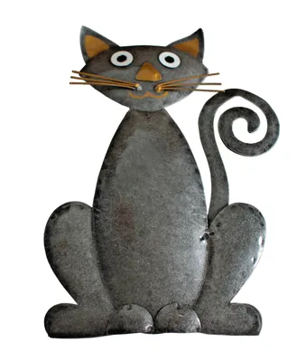 Produktbild von Katze Wanddeko Wandbild Metall Deko Garten Tier Figur Skulptur Wildkatze Objekt