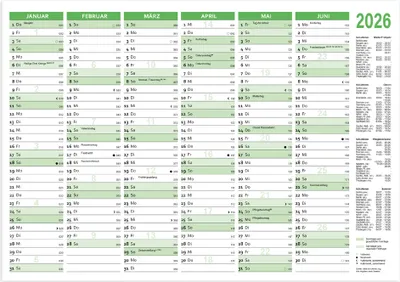 Produktbild von RNK Verlag Tafelkalender 2026 DIN A4 quer 250 g/qm Karton