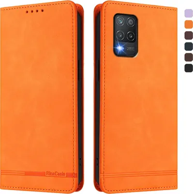 Image de Etui pour Realme 8 5G, étui rétro en cuirPolyuréthaneavec support et fentes pour cartes Orange