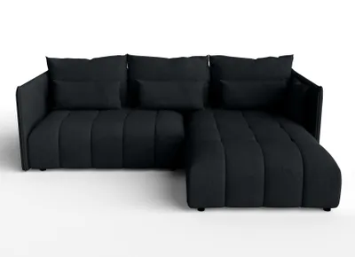 Produktbild von AX LIVING Ecksofa Schwarz Eckcouch mit Schlaffunktion Cosmova 248 cm
