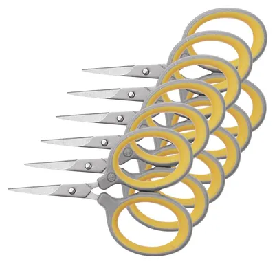 Produktbild von Westcott E-30420 00-I Schere Titanium Super rostfrei, 6 cm, 6 Stück, grau/gelb