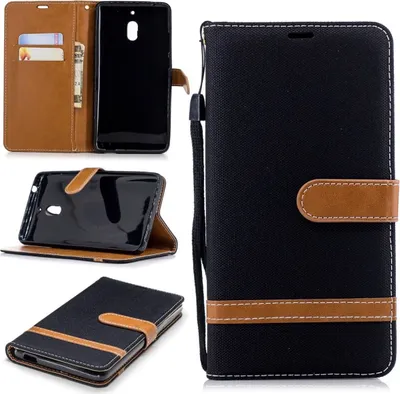 Produktbild von Tasche für Nokia 2.1 Jeans Cover Handy Schutz Hülle Case Schwarz