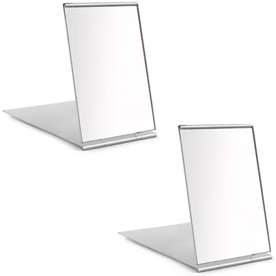 Productafbeelding van Reisspiegel - Zakspiegel - 8,5 x 5 cm - Aluminium - Set van 2