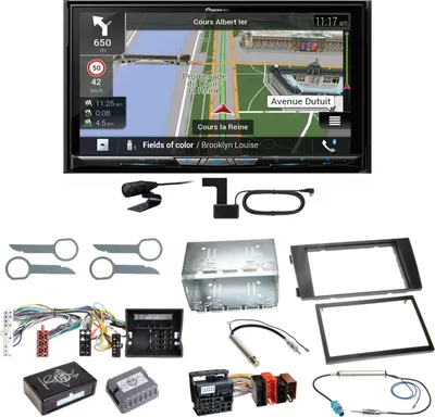 Produktbild von Pioneer AVIC-Z930DAB Navigation Bluetooth CD Einbauset für Audi A6 4B Facelift