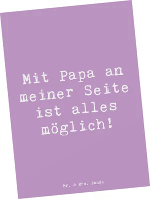 Produktbild von Mr. & Mrs. Panda Postkarte Spruch Papa Möglichmacher - Lavendeltraum - Geschenk, Danke sagen, stark, Dankbarkeit, Aufmerksamkeit, Bedanken, lieben, Familienstütze