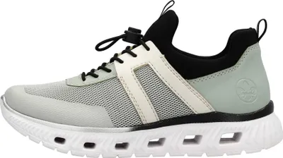 Image de Chaussures Rieker pour femmes, chaussures basses, mocassins, couleur verte, style décontracté