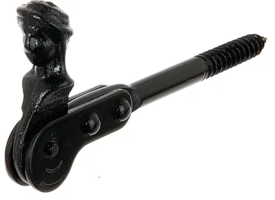 Immagine prodotto di Alberts 307486 Fermaimposte a testa di pastore, per avvitare o fissare, rivestimento nero, 126,5 mm, set da 3