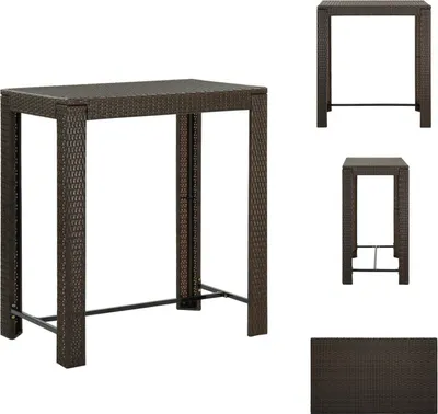 Obrázek produktu pro vidaXL Zahradní barový stůl hnědý 100x60,5x110,5 cm polyratan - Zahradní stoly