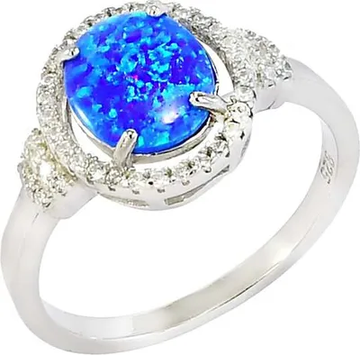 Produktbild von Ring Silber Glare772 mit synthetischem Opal und Zirkonia 24,4x21,8x12,2 mm