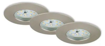 Immagine prodotto di Lampade da incasso a LED set da 3 IP44 5W argento plastica Ø7,5cm Briloner