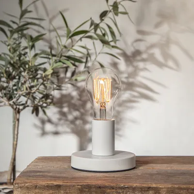 Zdjęcie produktu dla Lampa stołowa metalowa E27 GLANS biały