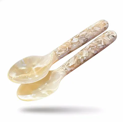 2er-Set Perlmuttlöffel 16 cm für Kaviar, Eier & Desserts