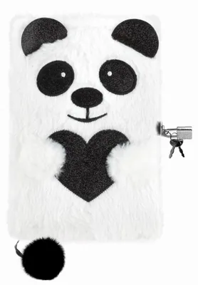 Zdjęcie produktu dla Pluszowy pamiętnik z kłódką Panda Derform 226x156 mm