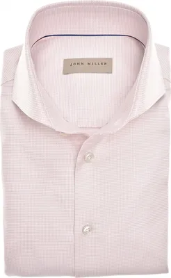 Produktbild von John Miller Hemd kariert rosa Tailored Fit normale Passform