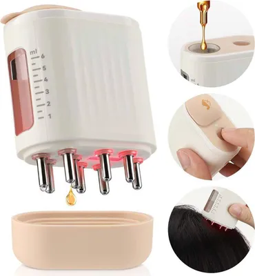 Produktbild von DTC GmbH Kopfhautpflegegerät Massagekamm, Elektrisch, mit Rotlicht & EMS-Mikrostrom, Weiß, Kunststoff, 6.8x5x2.6 cm, 625 nm, 6 ml
