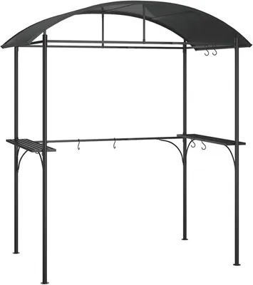 Produktbild von Grillpavillon mit Seitenregalen Gartenzelt Partyzelt Festzelt Bierzelt Witterungsbeständig Metall Gestell Anthrazit 220x115x230 cm