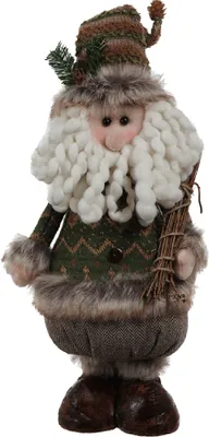 Immagine prodotto di Gnomo di Natale Rebecca Mobili alto 48 cm in poliestere verde e marrone