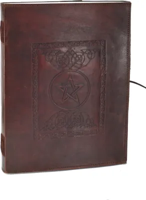 Zdjęcie produktu dla Pentagram Gwiazda XXL Księga Gości / Notatnik / Szkicownik Skórzana książka większa niż A4 Vintage Indie
