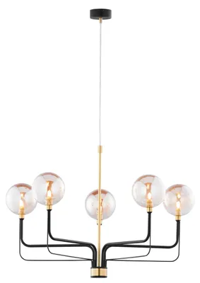 Zdjęcie produktu dla Żyrandol ERIS czarno-złoto-bursztynowy 5xG9x15W szkło wym:80x62x62cm IP20 Jupiter