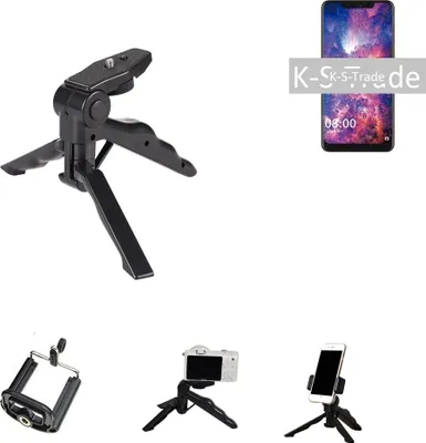 Produktbild von K-S-Trade Stativ Tisch-Ständer Dreibein Handy-Stativ Ständer kompatibel mit Sony Xperia 10 Plus Mini-Stativ Smartphone Tripod Handy-Stativ aus