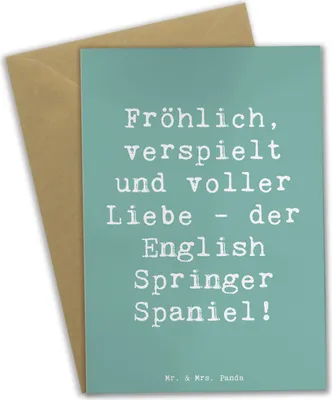 Produktbild von Mr. & Mrs. Panda Grußkarte Spruch English Springer Spaniel Freude - Meeresbrise - Geschenk, Liebevoll, einladungskarten, Hunde, Hunderassen, Familienhund, osterkarten
