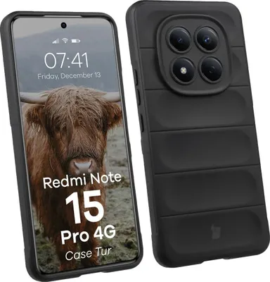 Produktbild von Robuste Handyhülle für Xiaomi Redmi Note 15 Pro 4G, Bizon Case Tur, Schwarz